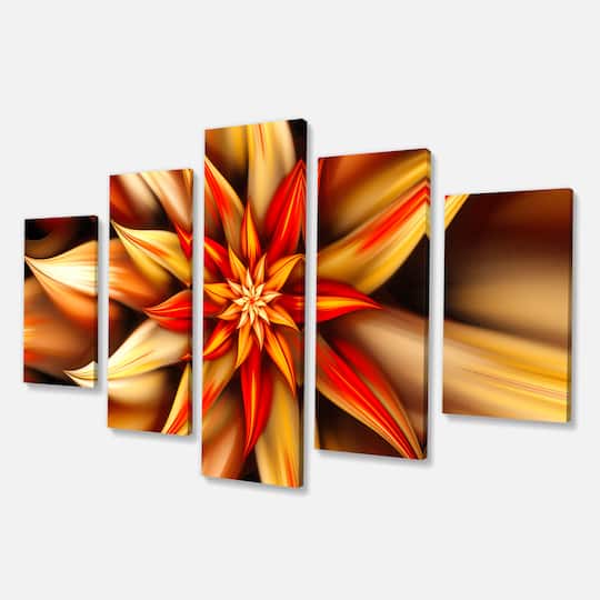 Designart - Beautiful Brown Flower Petals - Brown - Floral Canvas Art Print